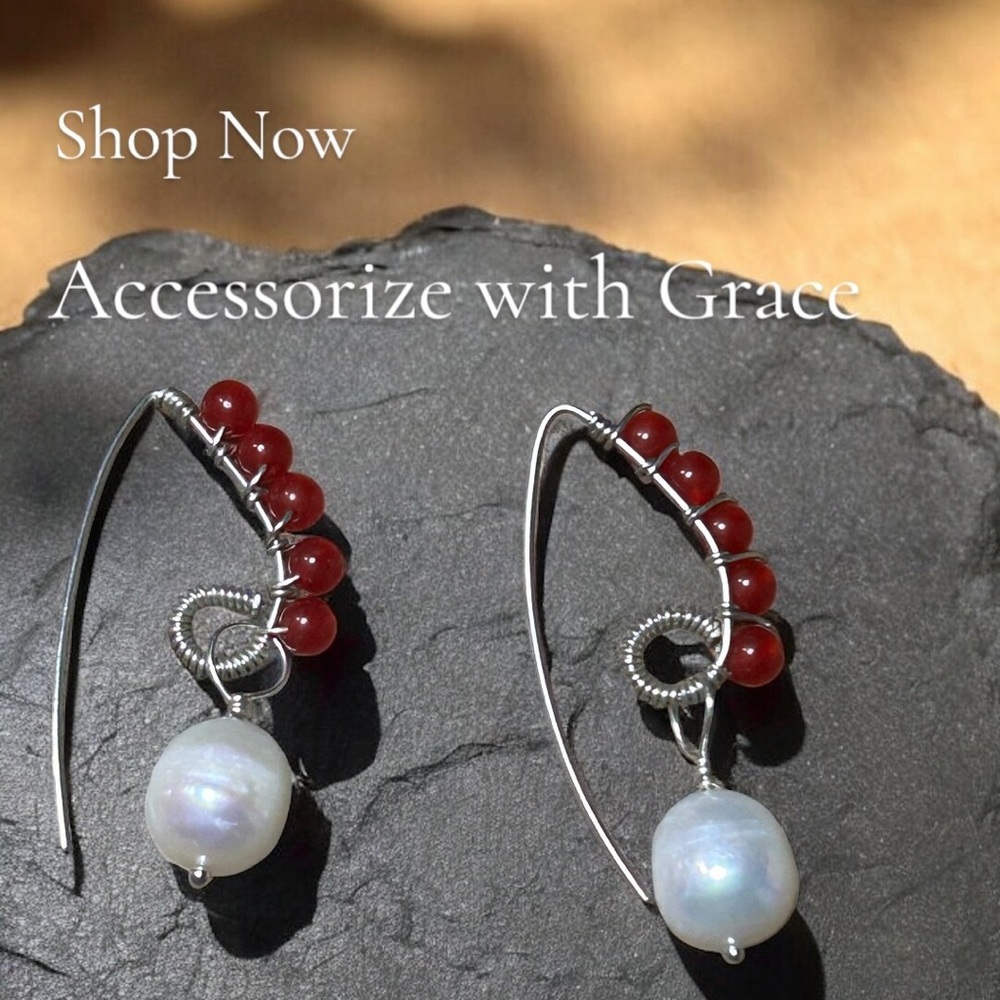 NEW Handmade Sterling Silver Earrings, Genuine Freshwater Potato Pearl
